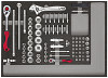 Set nasadnih ključev 1/4 in 1/2 v peni