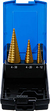 Set stopničastih svedrov titan-nitrid Ø 4 - 30 mm 3 kosi