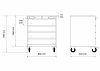 Voziček za orodje 4 predali 630x530x789mm