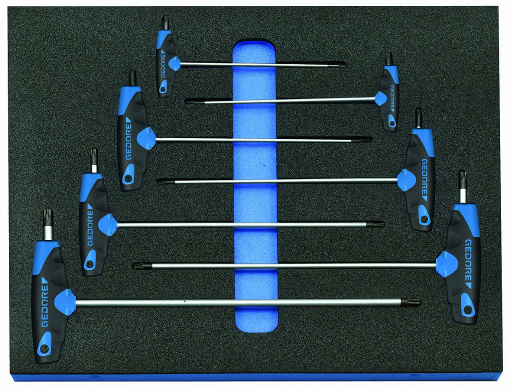 Set inbus ključev z T ročajem v 2/4 CT modulu za orodje, 7 k