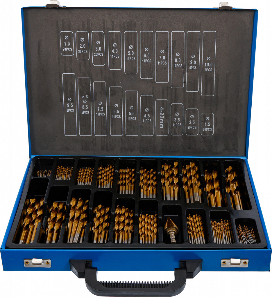 Set svedrov HSS s TIN prevleko 1-10mm 231 kos