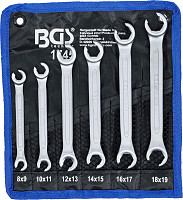 Set dvojnih obročnih ključev odprti tip 8 x 9 do 18 x 19 mm 