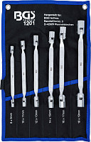 Set dvojnih obročnih ključev z gibljivo glavo 6 kos