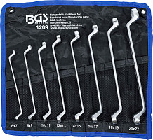 Set dvojnih obročnih ključev zamaknjeni 6 x 7 do 20 x 22 mm 