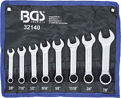 Set kombiniranih ključev kratkih colskih 3/8