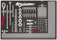 Set nasadnih ključev 1/4 in 1/2 v peni