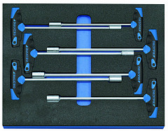 Set nasadnih ključev z T ročajem v 2/4 CT modulu za orodje, 