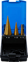 Set stopničastih svedrov titan-nitrid Ø 4 - 30 mm 3 kosi
