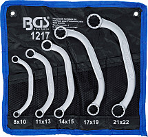 Set ukrivljenih obročnih ključev 8 × 10 – 21 × 22 mm 5 kos.