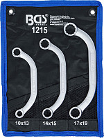 Set ukrivljenih obročnih ključev 10 × 13 – 17 × 19 mm 3 kos.