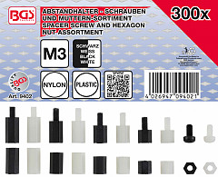 Set vijakov z distančniki in šesterokotnih matic najlon 300 